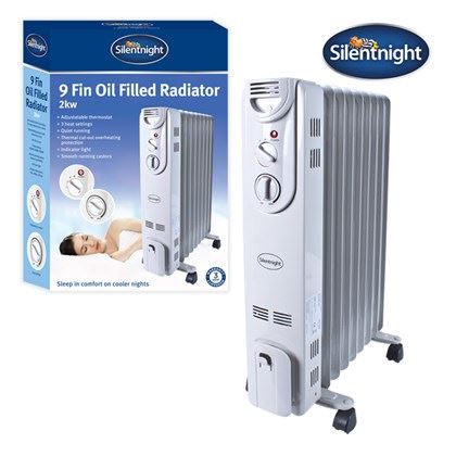 Silentnight 9-Fin 2Kw Oil Filled Radiator Heater (Carton of 1)
