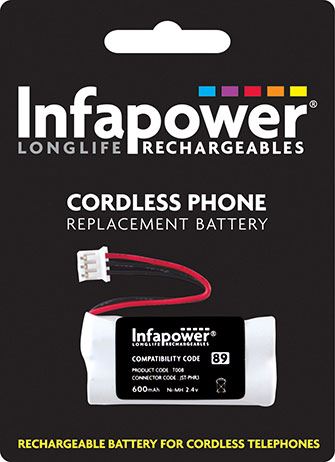 Infapower 2 x AAA Ni-Mh Rechargeable Batteries for Cordless Phone (Compatibility 89) T008 (Pack of 10)