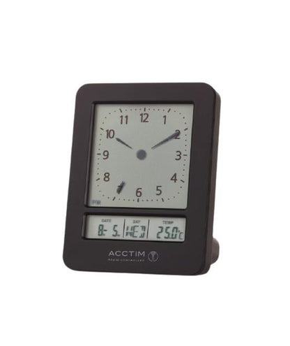 Acctim Sinclair Radio Controlled Analogue/Digital Alarm Clock Black 71723