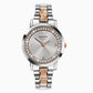 Sekonda Ladies Silver Dial Rosegold Plated Stone Case With Two Tone Case Alloy Bracelet Watch 2707