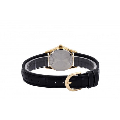 Casio Ladies Fashion White Dial Gold Case Leather Strap Watch Ltp-v001gl-7budf