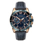 Sekonda Mens Watch Two Tone Case & Leather Strap With Blue Dial 1489