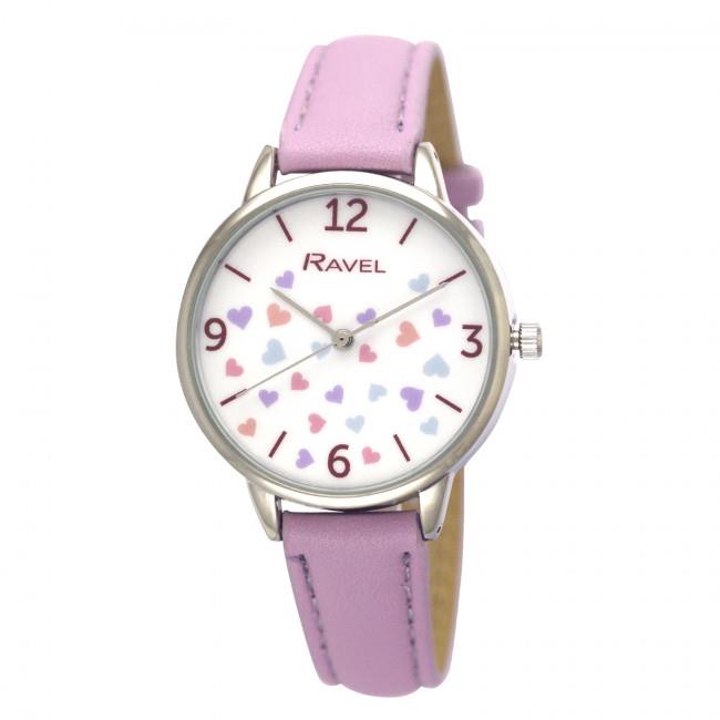 Ravel Women's Women's Hearts Leather Strap Watch - RF012 Available Multiple Colour