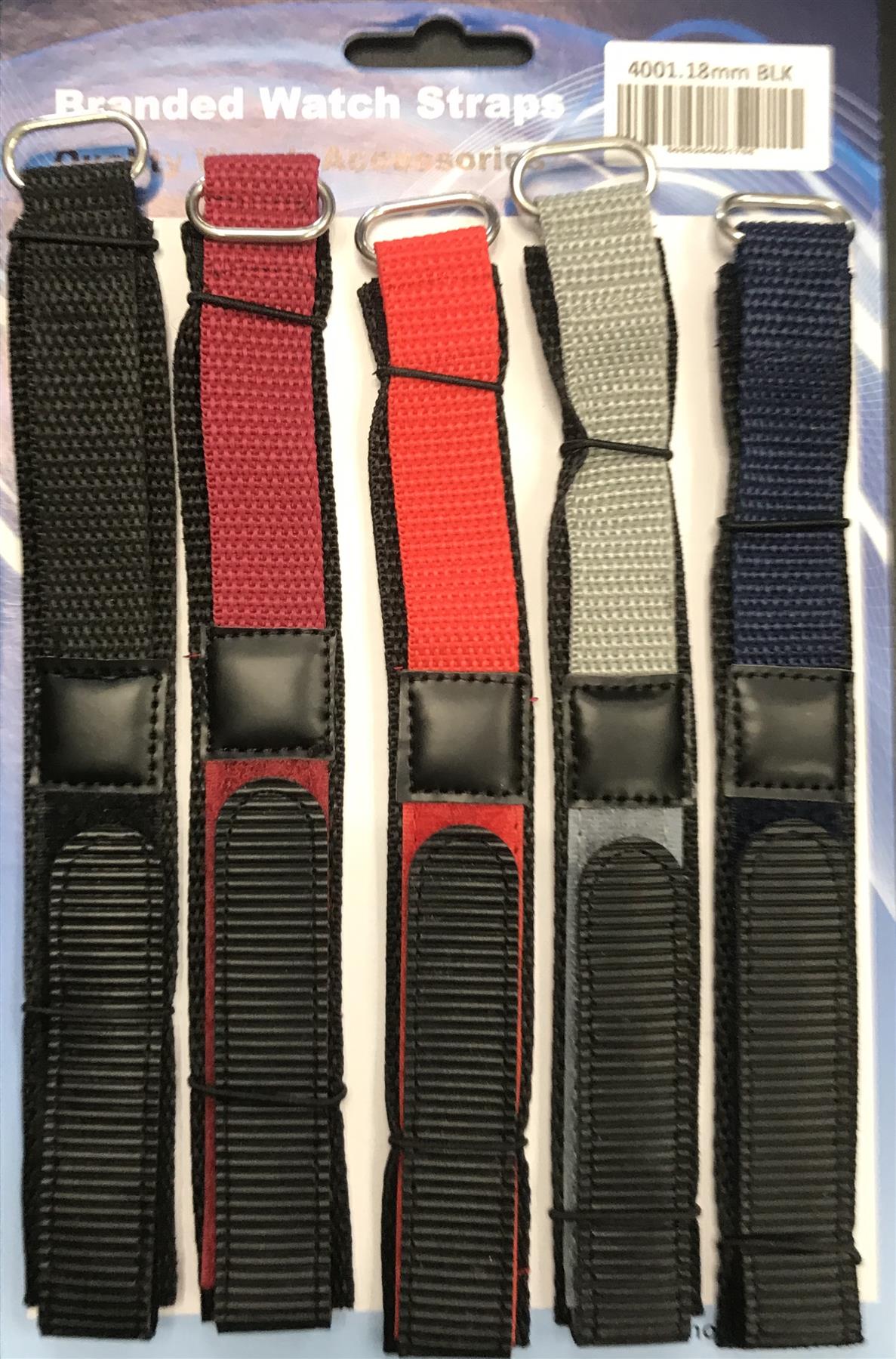 Velcro Watch Straps Assorted Colours 18/20/22mm 4001GVC