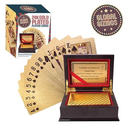 Global Gizmos Gold Plated Playing Cards With Gift Box (Carton of 12)