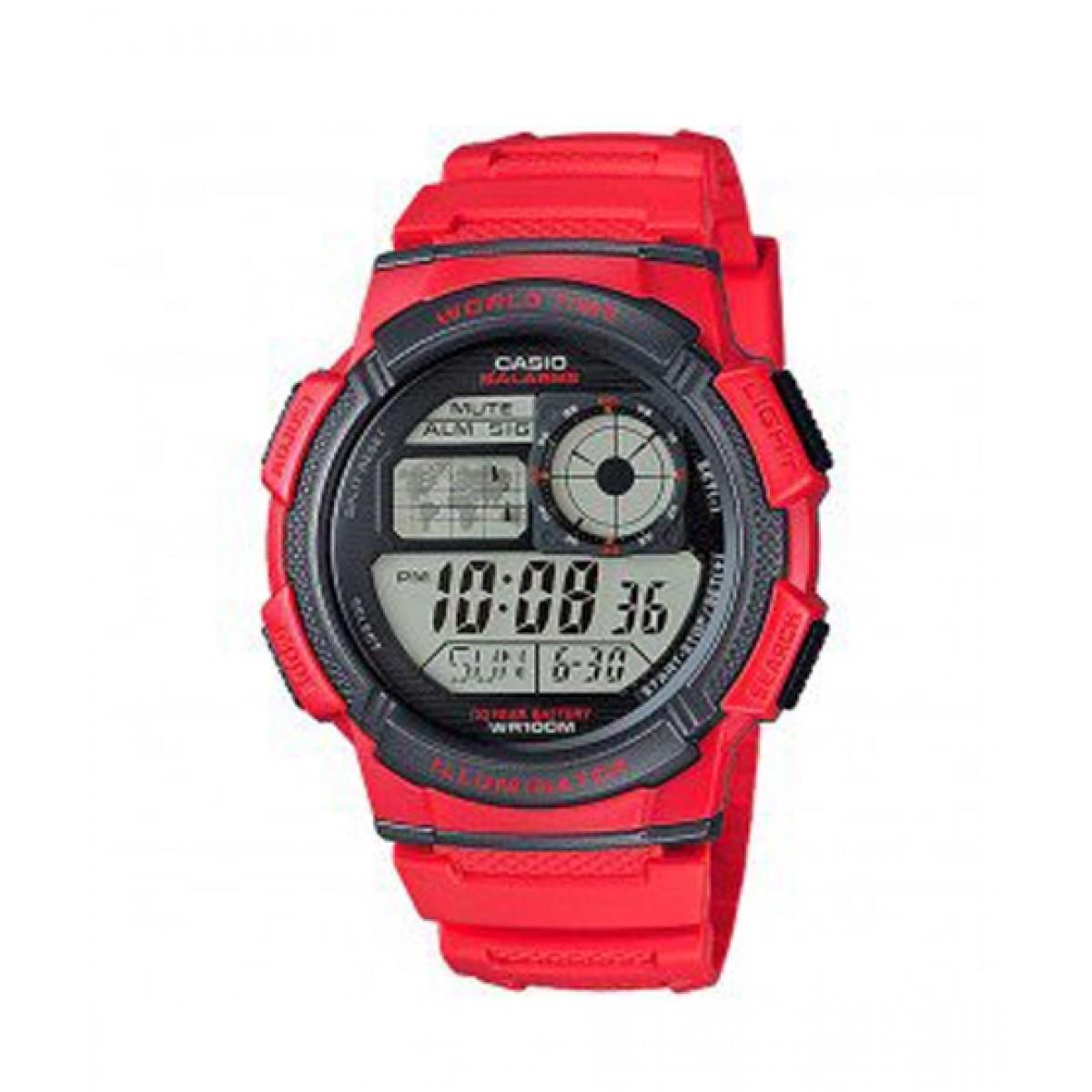 Casio Men's Digital Sports Red Resin Strap Watch - AE-1000W-4AVDF