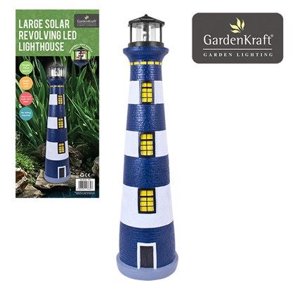 Garden Kraft Solar Revolving LED Lighthouse - 75cm (Carton of 1)