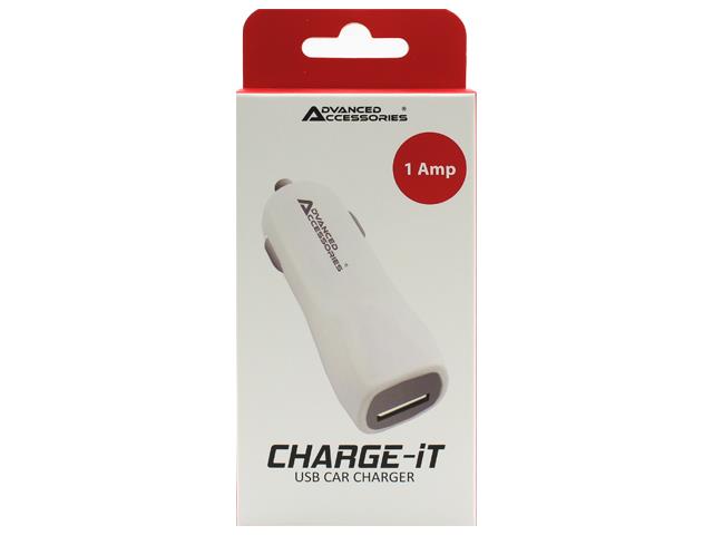 Advanced Accessories CHARGE-IT USB Car Charger-White