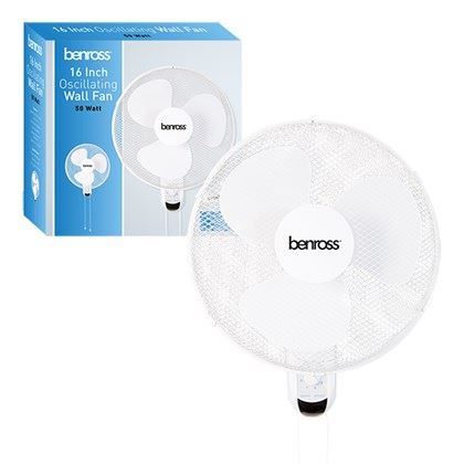 Benross 16" Oscillating Wall Fan (Carton of 1)