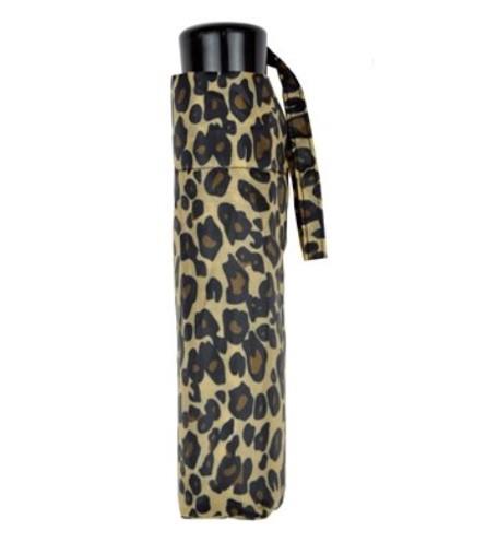 KS Brands Leopard Print  23" mini Umbrella with Matching Sleeve UU0365
