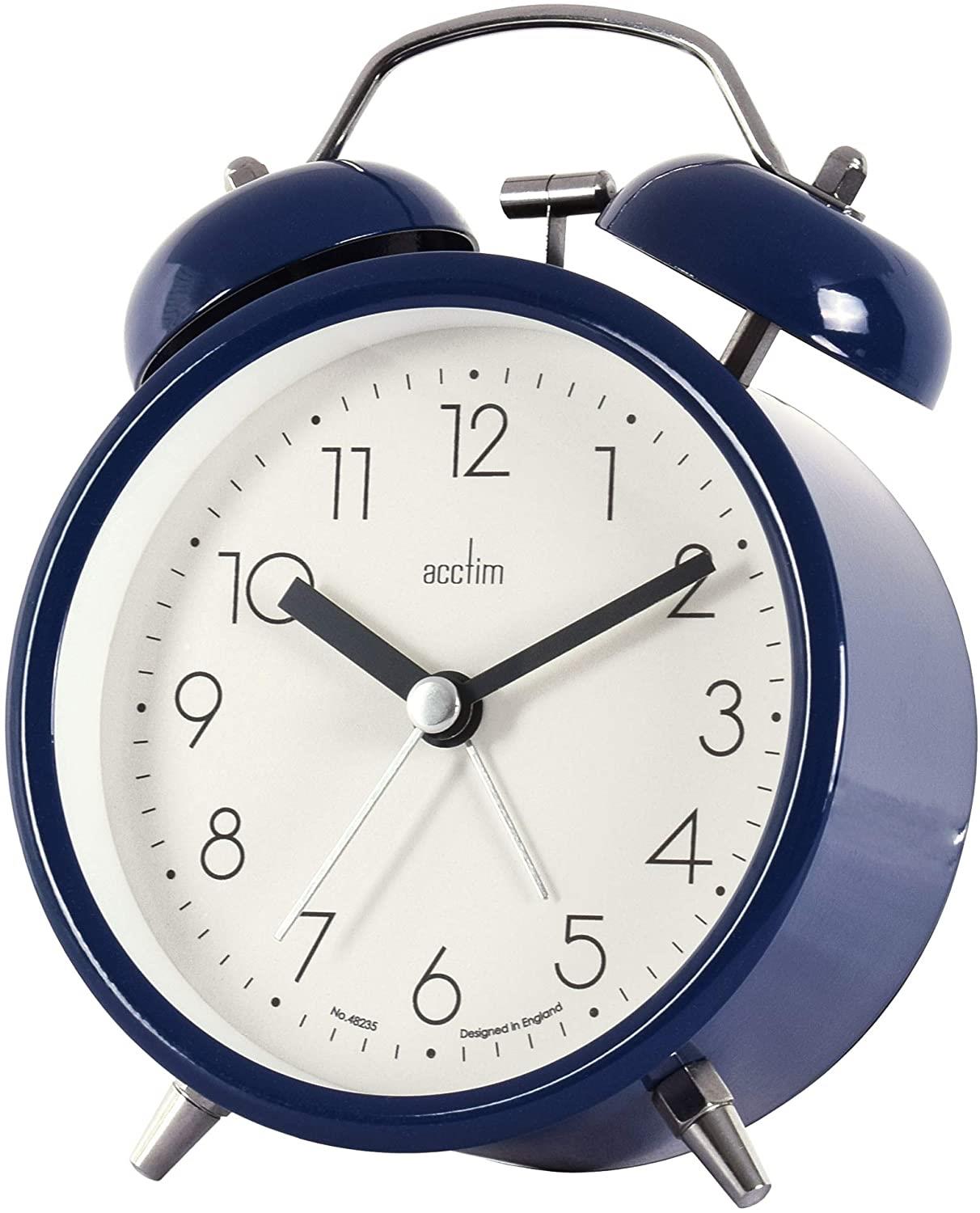 Acctim Askel Double Bell Alarm Clock in Midnight Blue 15949