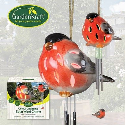 Garden Kraft Solar Bullfinch Wind Chime Light (Carton of 12)