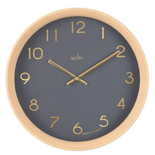 Acctim Upsilon 25cm Light Wood Effect Wall Clock 22677