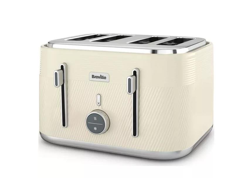 Breville Obliq Collection Vanilla Cream 4 Slice Toaster (Refurbished