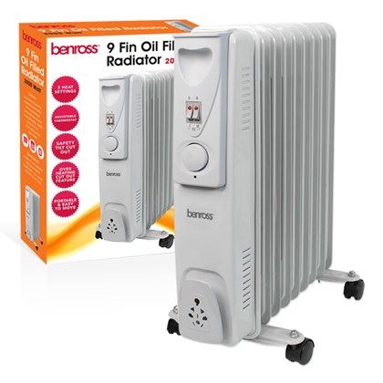 Benross 9 Fin Oil Filled Radiator - 2000w (Carton of 1)