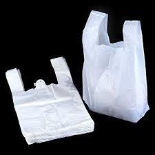 30324 LG WHITE RECYCLED VEST CARRIER BAGS PK100