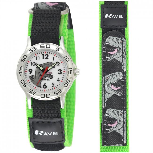 Ravel Children Boys/Girls  Velcro Nylon Watch Available Multiple Colour & Design R1507  NEEDS BATTERY