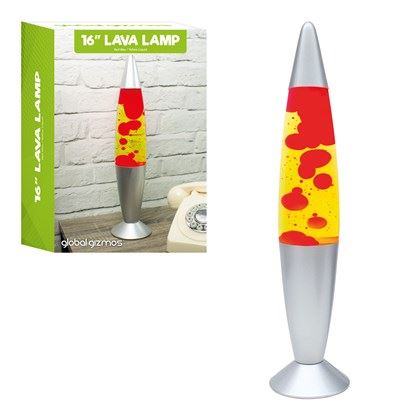 Global Gizmos 16" Lava Lamp-Yellow Liquid & Red Wax (Carton of 6)