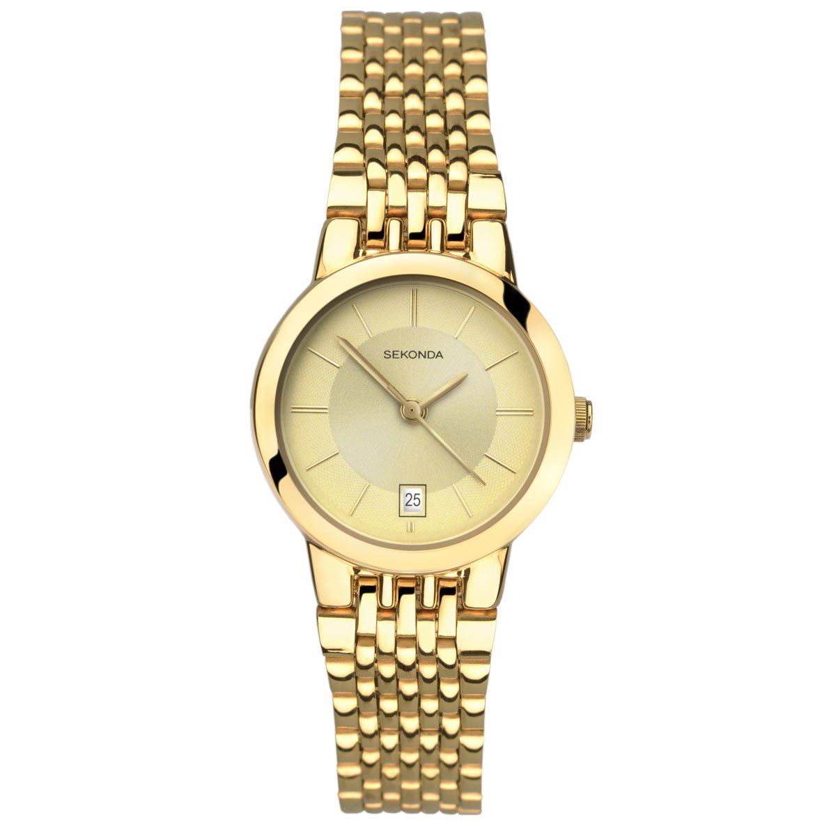 Sekonda Ladies Fashion Gold With Date Bracelet Watch 2460