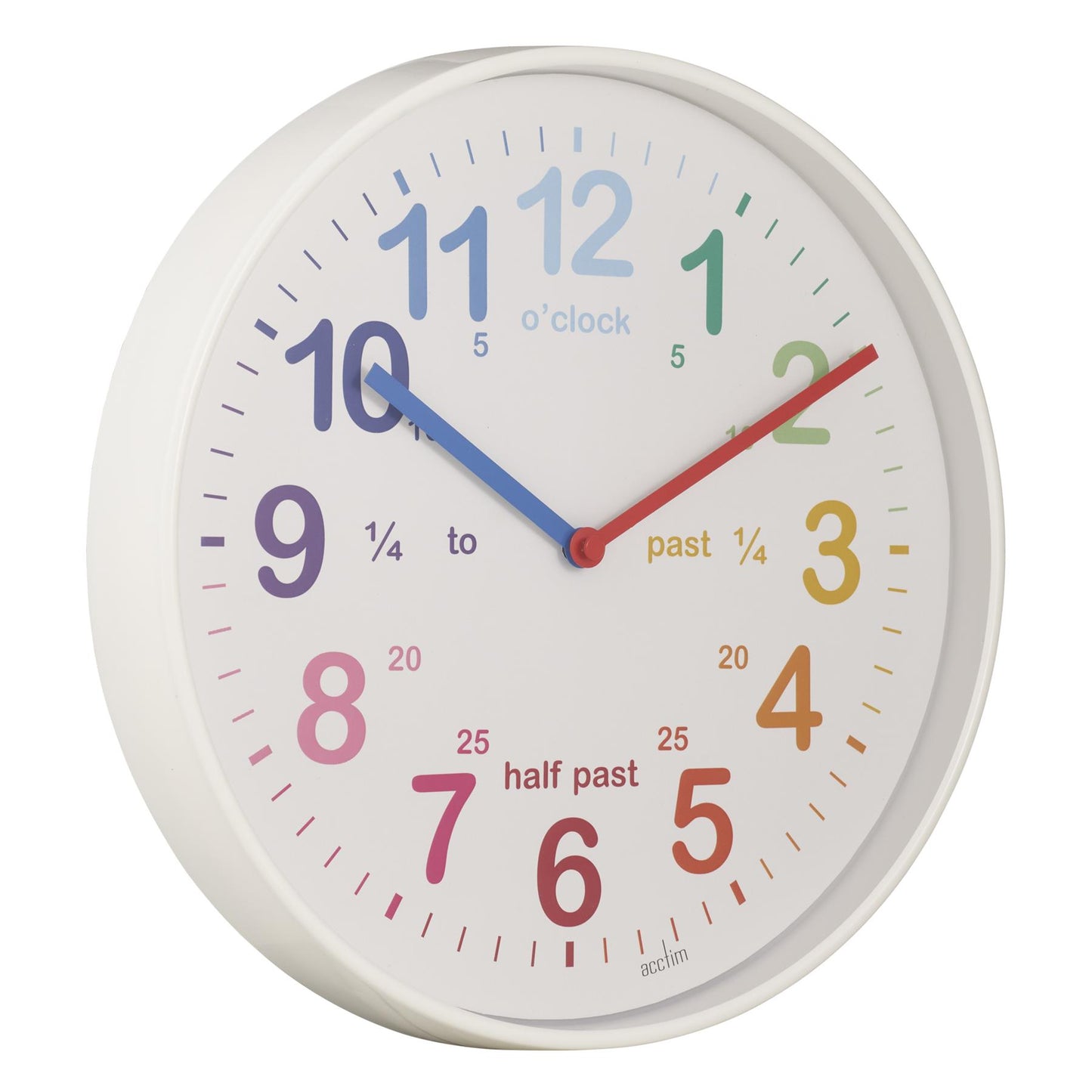 Acctim 'Tell the Time' 30cm White Analogue Wall Clock 22722