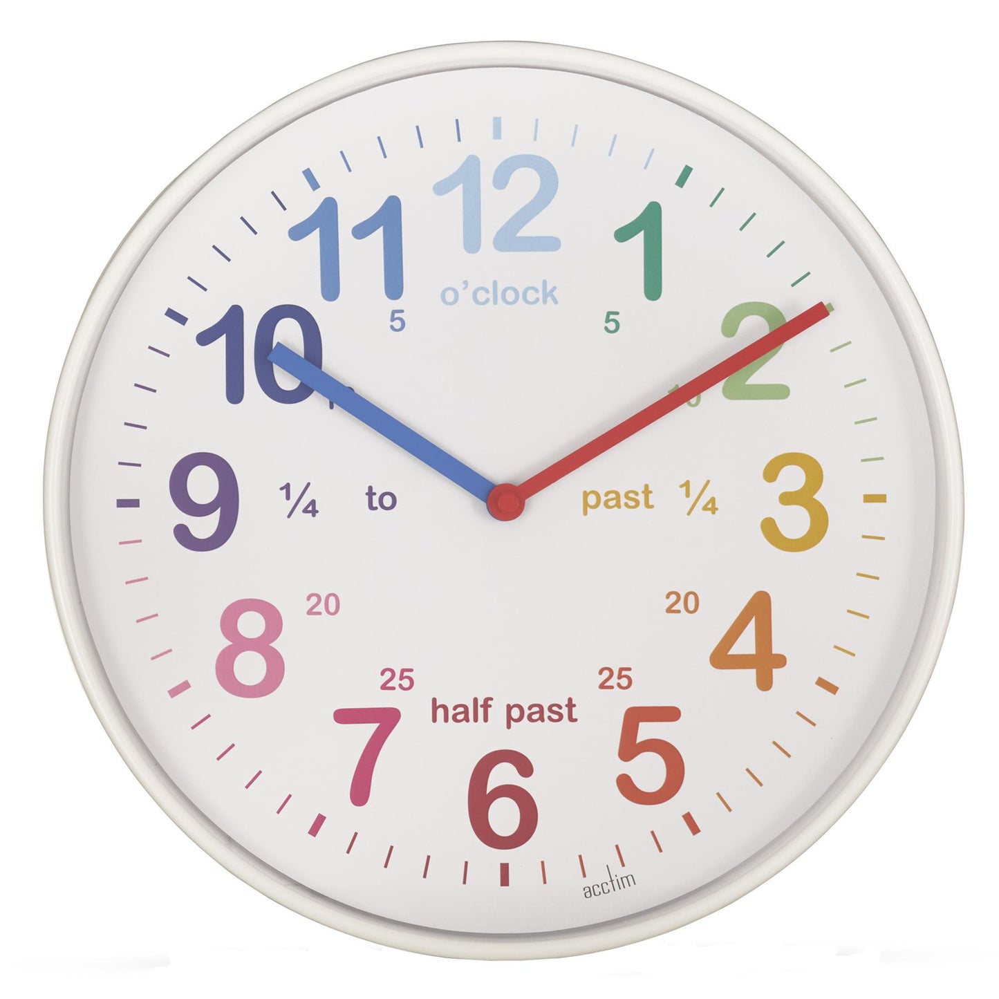 Acctim 'Tell the Time' 30cm White Analogue Wall Clock 22722