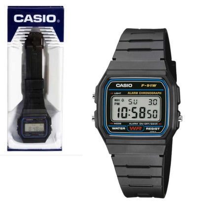 Casio Classic Fashion Digital LCD Men's Resin Digital Sports Watch F-91W-1YER