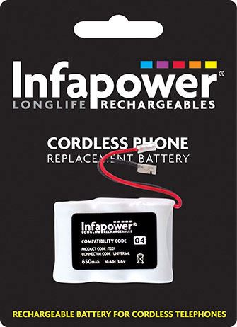 Infapower 3 x 1/2 AA Ni-Mh Rechargeable Battery for Cordless Phone (Compatibility 04) T001 (Pack of 10)