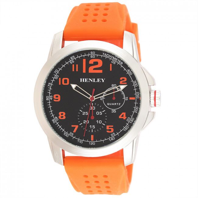 Henley Mens Silicone Crown Silicone Strap Watch H02181.8