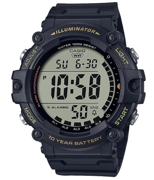Casio Mens Digital Black Resin Strap Watch - Ae-1500whx-1avdf