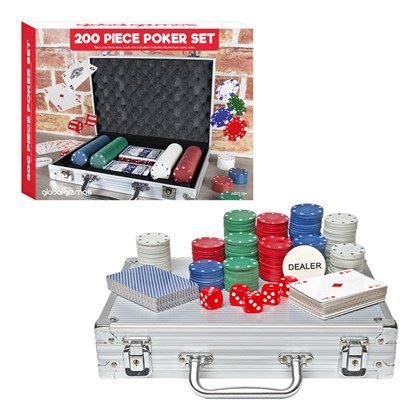 Global Gizmos 200pc Poker Set In Aluminium Case (Carton of 4)
