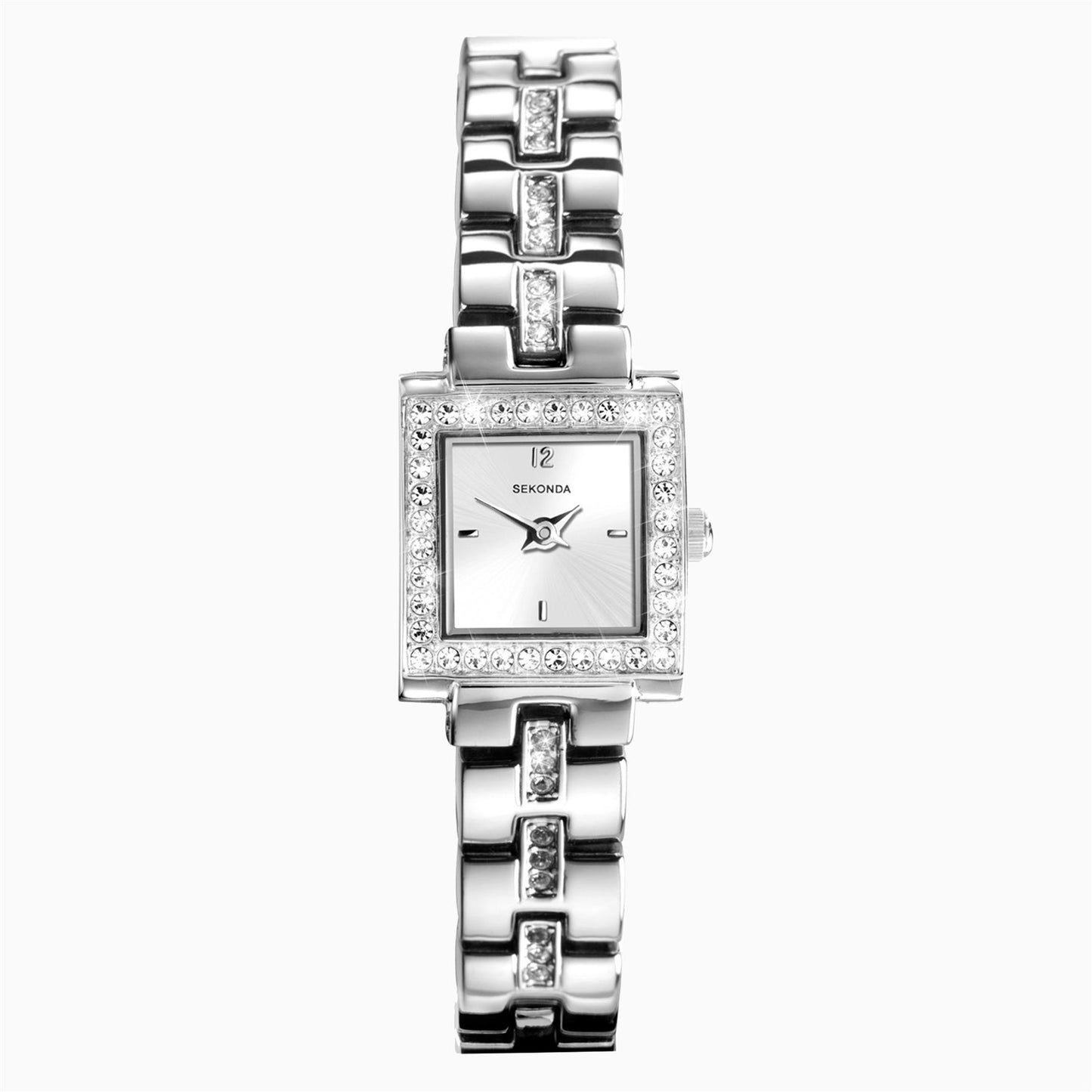 Sekonda Ladies Fashion Square Silver Dial With Silver Case & Alloy Bracelet Watch 4738