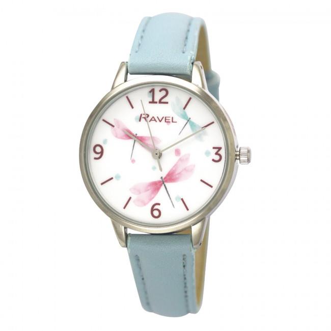 Ravel Women's Dragonfly Leather Strap Watch - RF011 Available Multiple Colour