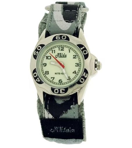 Relda Boys & girls Nite-Glo Luminous Dial Camouflage Army Easy Fasten Watch Available Multiple Colour NEEDS BATTERY