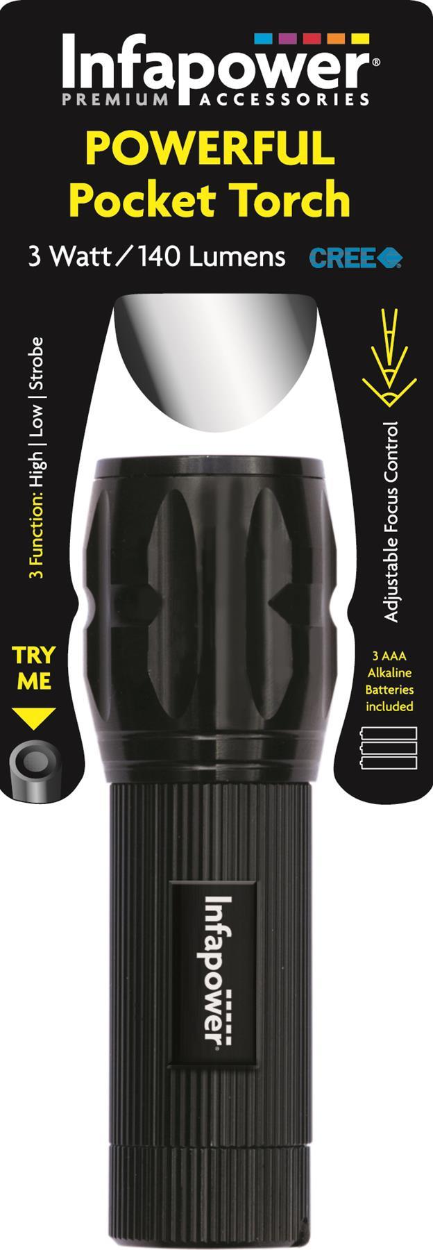 Infapower Powerful Pocket Torch 3w/140 Lumens