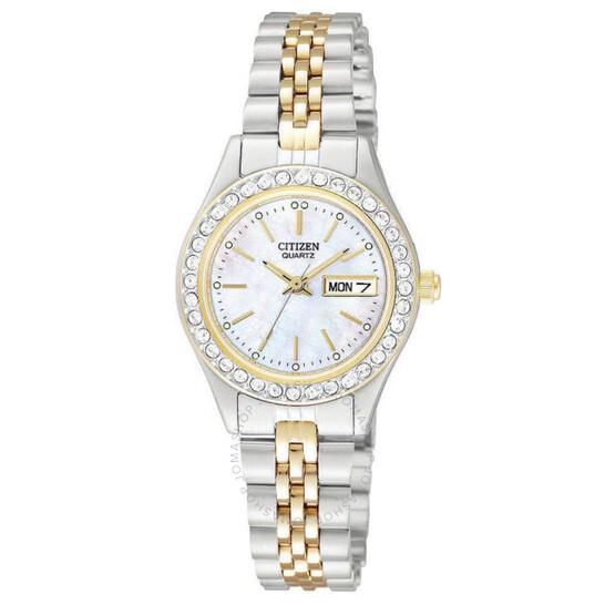 Citizen Quartz Crystal Mother Of Pearl Dial Ladies Watch Eq0534-50d