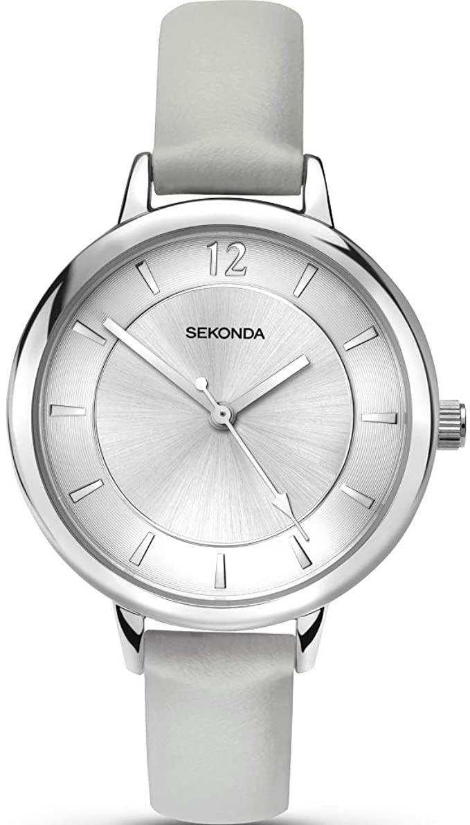 Sekonda Ladies Casual Grey Leather Strap Watch 2507