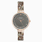 Seksy Rocks Ladies Watch | Rose Gold Case & Leather Bracelet With Grey Dial | 2579