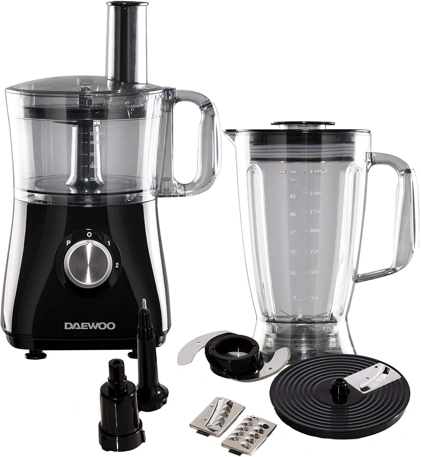 Daewoo 750W Plastic Compact Food Processor with 2L Bowl and 1.8L Blender Jug