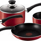 Tefal Bistro Aluminium Cookware 5 Piece Set - Red