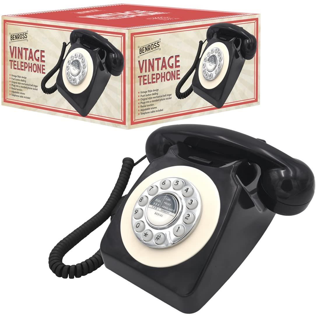 Benross Classic Retro Vintage Telephone Black- 44520