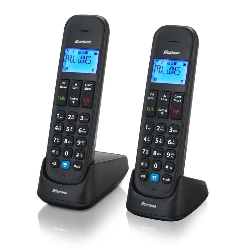 Binatone Veva 1915 Call Blocker Twin Dect Simple Designer Black Handset Tam Cordless Phone 6605