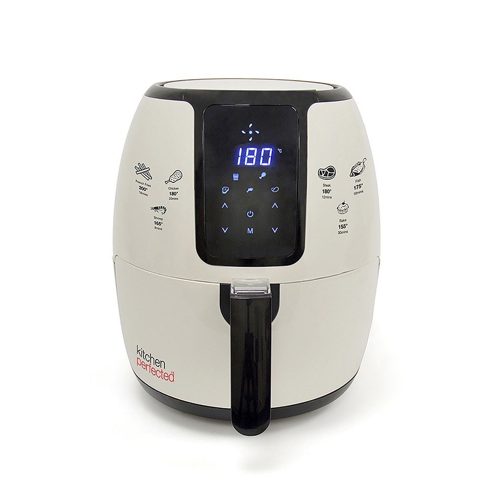 KitchenPerfected 4.0Ltr Digi-Touch Air Fryer (Family Size) - Cream (Carton of 2)
