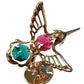 Crystocraft Crystal Ornament Gold Plate Free Standing Humming Bird Swarovski