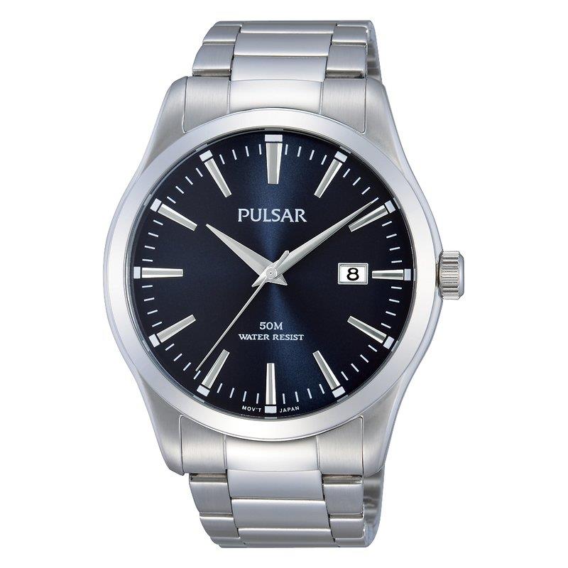 Pulsar Mens Fashion Black Dial Bracelet Watch Ps9297x1