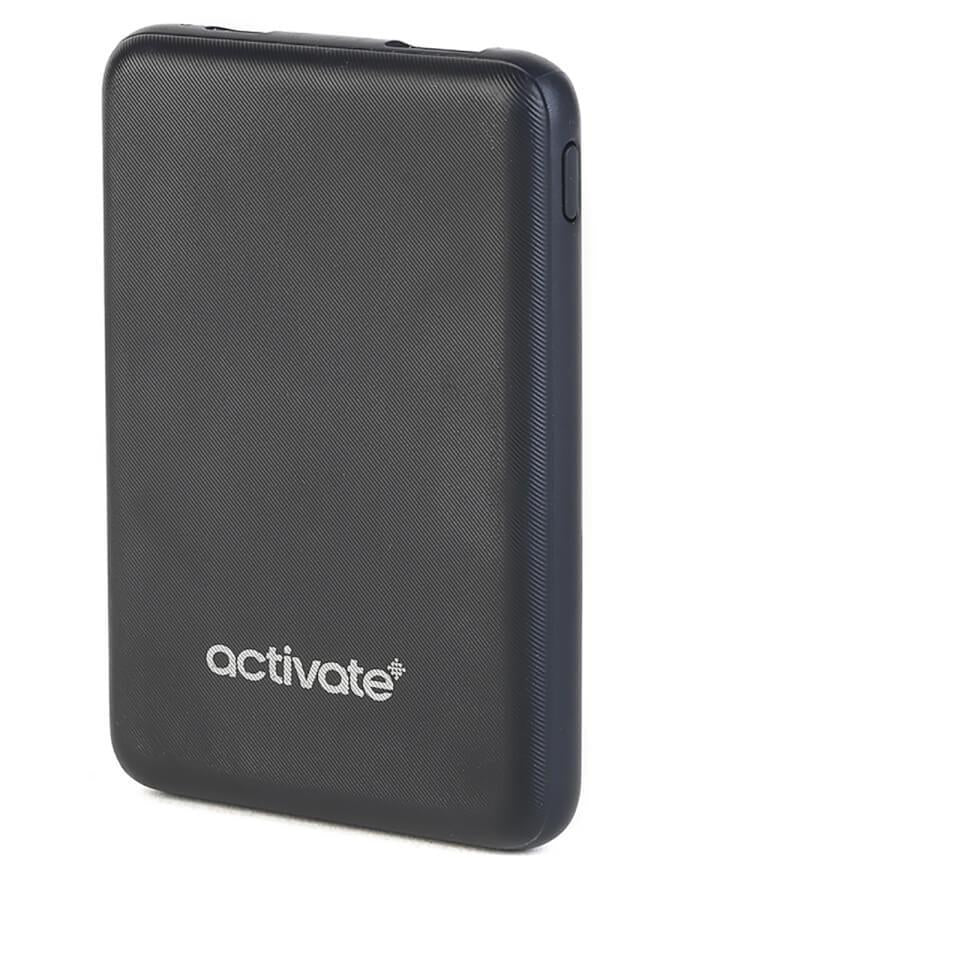 Activate Portable Charger Power Bank, 10000 mAh - Black