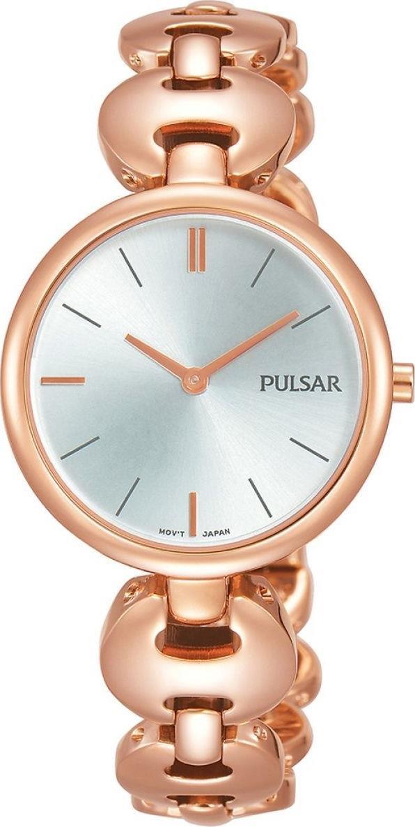 Pulsar Ladies Rose Gold Plated Silver Dial Bracelet Watch PM2268X1
