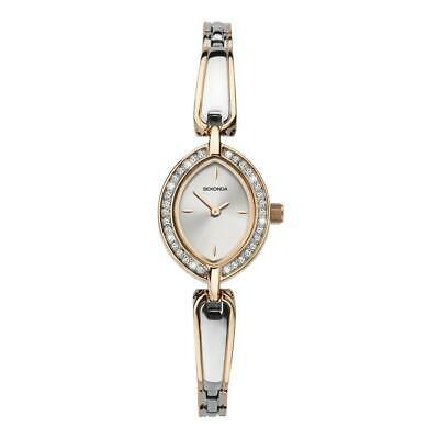 Sekonda Ladies Analogue Two Tone Stone Set Case Bracelet Watch 2964