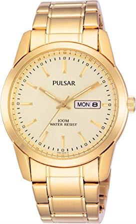 Pulsar Men's Fashion Designer Gold Bracelet Watch PJ6024