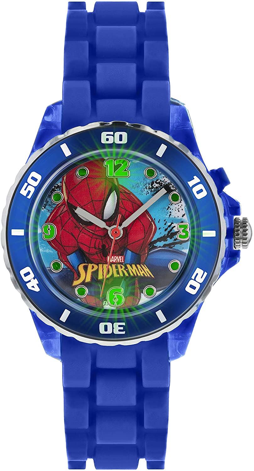 Marvel Spiderman Children's Multicolour Dial Blue Rubber Strap Watch SPD3415