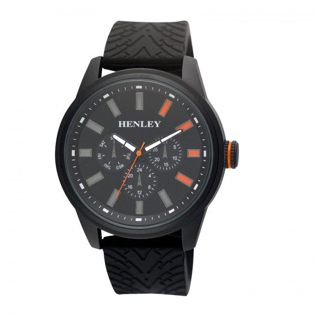 Henley Mens Sports Black Dial Sports Rubber Strap Watch H02203